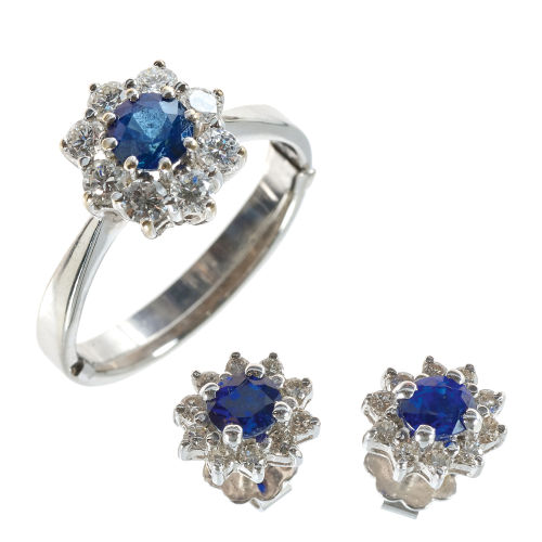 SAPHIR-BRILLANT-SET : (DOBIASCHOFSKY AUKTIONEN AG)