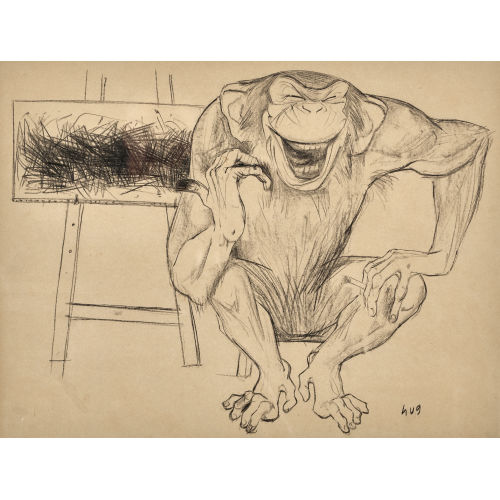 FRITZ HUG : Affe als K�nstler (DOBIASCHOFSKY AUKTIONEN AG)