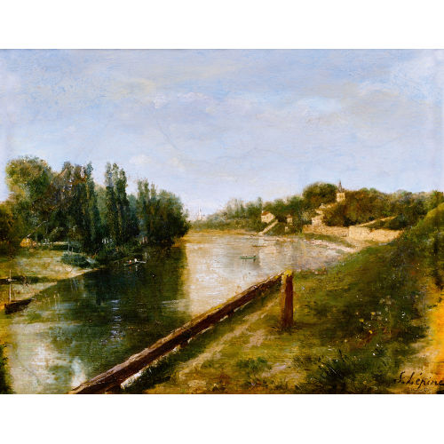 STANISLAS VICTOR �DOUARD L�PINE : Flusslandschaft (DOBIASCHOFSKY AUKTIONEN AG)