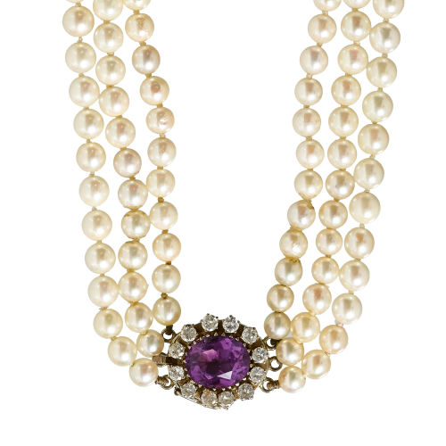 AMETHYST-PERLEN-COLLIER : (DOBIASCHOFSKY AUKTIONEN AG)