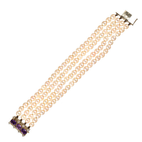 AMETHYST-PERLEN-BRACELET : (DOBIASCHOFSKY AUKTIONEN AG)