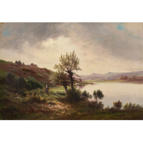 CHARLES ANTOINE ARMAND LENGLET : B�uerin am Ufer (DOBIASCHOFSKY AUKTIONEN AG)