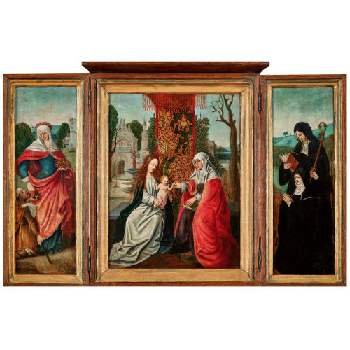 1. H�LFTE 16. JH. ANTWERPENER SCHULE : Anna selbdritt. Triptychon (DOBIASCHOFSKY AUKTIONEN AG)