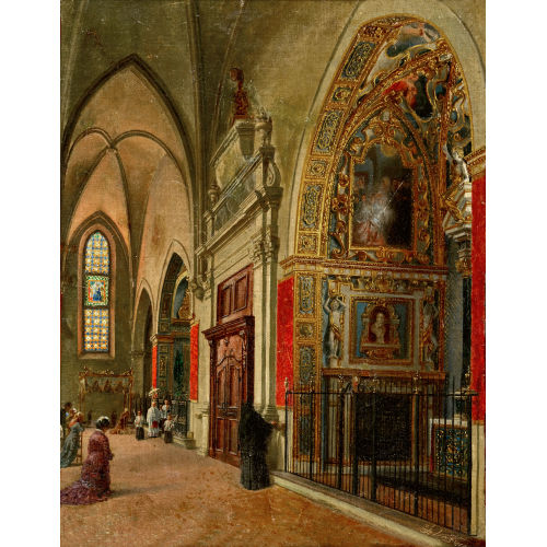 FELICE VEZZANI : Prozession und Andacht in der Kirche (DOBIASCHOFSKY AUKTIONEN AG)