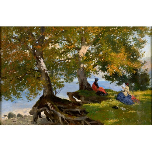 AUGUSTE BACHELIN : 'Prs Faulensee. Lac de Thoune' (DOBIASCHOFSKY AUKTIONEN AG)