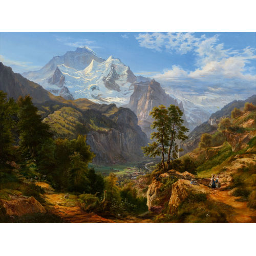 ANTON WINTERLIN : Lauterbrunnental mit Jungfraumassiv (DOBIASCHOFSKY AUKTIONEN AG)