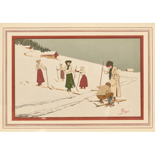 CARLO PELLEGRINI : Beim Skifahren (DOBIASCHOFSKY AUKTIONEN AG)