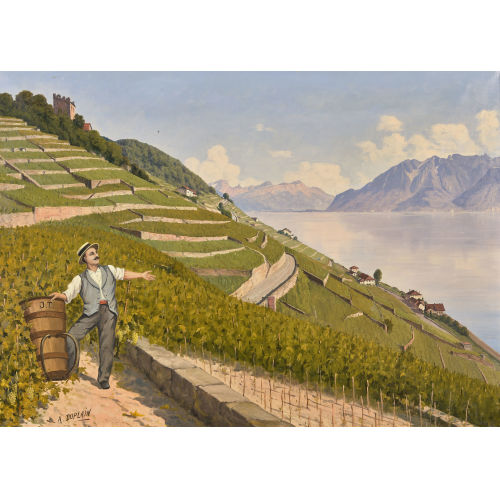 ALBERT DUPLAIN : 'Vendanges en Lavaux' (DOBIASCHOFSKY AUKTIONEN AG)