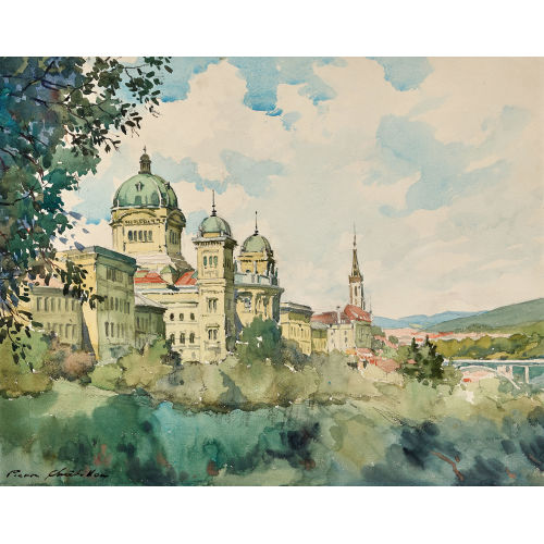 PIERRE CH�TILLON : Blick auf das Bundeshaus in Bern (DOBIASCHOFSKY AUKTIONEN AG)