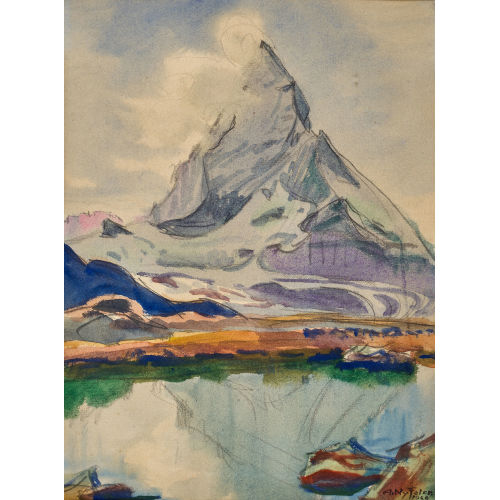 ALBERT NYFELER : 'Matterhorn (mit Riffelsee)' (DOBIASCHOFSKY AUKTIONEN AG)
