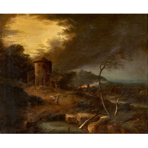 1. H�LFTE 18. JH. DEUTSCHLAND : Landschaft bei aufziehendem Gewitter (DOBIASCHOFSKY AUKTIONEN AG)
