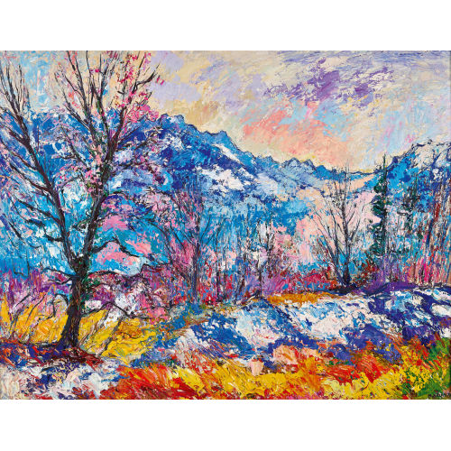 MARTIN PETER FL�CK : Sp�therbstliche Landschaft oberhalb des Brienzersees (DOBIASCHOFSKY AUKTIONEN AG)
