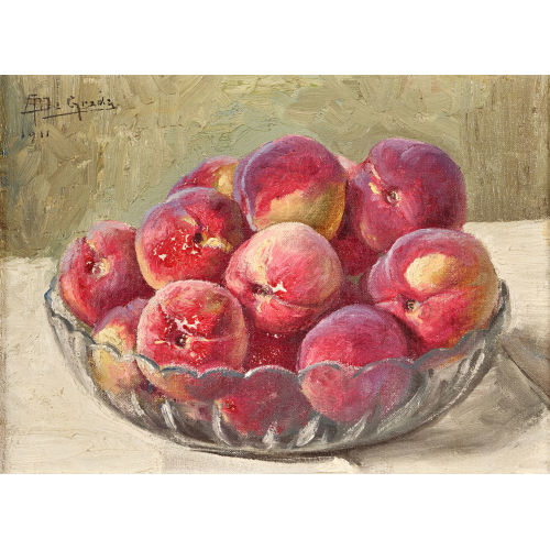 ANTONIO DE GRADA : Stillleben mit Pfirsichen in Glasschale (DOBIASCHOFSKY AUKTIONEN AG)