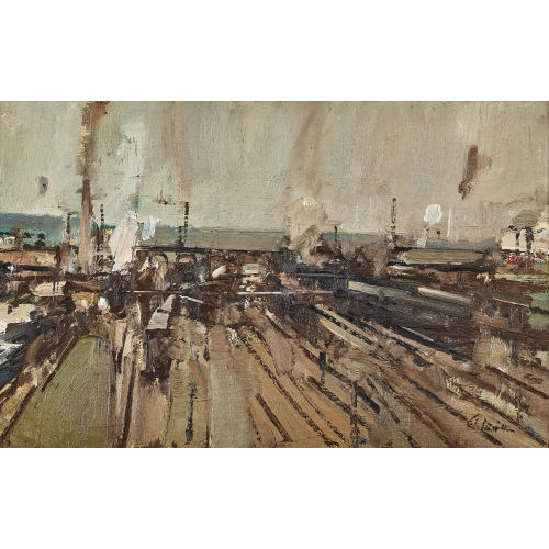 WALTER EMIL M�LLER : Bahngleise beim Z�rcher Hauptbahnhof (DOBIASCHOFSKY AUKTIONEN AG)