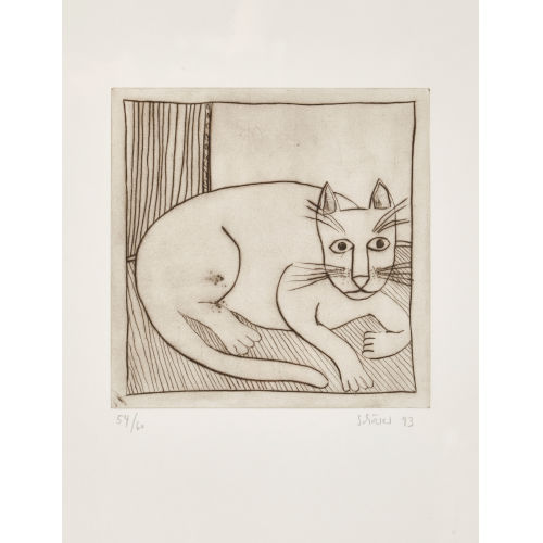 HANS SCH�RER : Liegende Katze (DOBIASCHOFSKY AUKTIONEN AG)