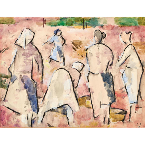CARL ROESCH : B�uerinnen auf dem Feld (DOBIASCHOFSKY AUKTIONEN AG)