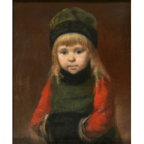 19. JH. FRANKREICH : Portr�t eines M�dchens mit Muff (DOBIASCHOFSKY AUKTIONEN AG)