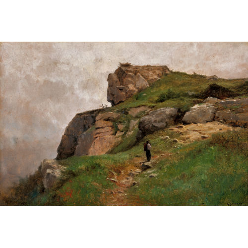 GUSTAVE EUG�NE CASTAN : Wanderer auf dem Bergpfad (DOBIASCHOFSKY AUKTIONEN AG)