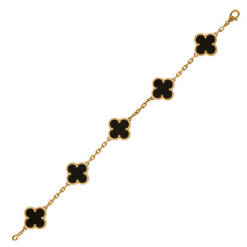 ONYX-BRACELET : Van Cleef & Arpels 'Alhambra', Paris (DOBIASCHOFSKY AUKTIONEN AG)