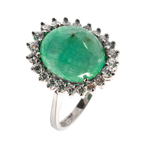 SMARAGD-BRILLANT-RING : (DOBIASCHOFSKY AUKTIONEN AG)