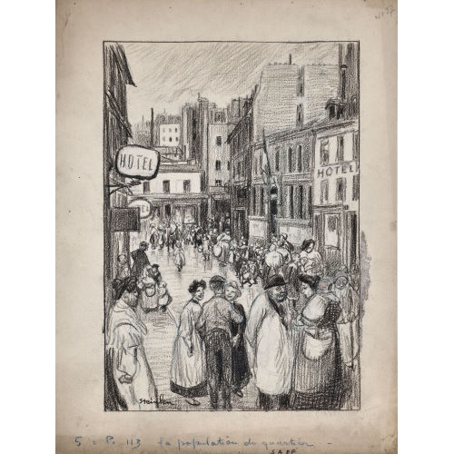 TH�OPHILE-ALEXANDRE STEINLEN : 'La population de quartier' (DOBIASCHOFSKY AUKTIONEN AG)
