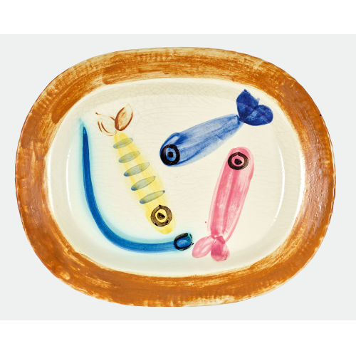 PABLO PICASSO : Platte 'Quatre poissons polychromes', 1947 (Madoura) (DOBIASCHOFSKY AUKTIONEN AG)