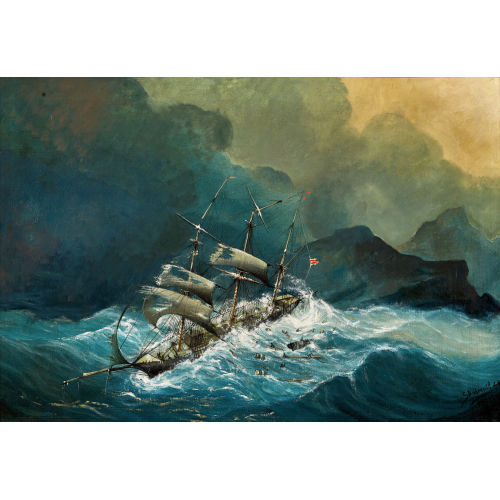 FRAN�OIS MARGUERITE CH�RI (AUCH CHARLES CH�RI) DUBREUIL : Le naufrage (DOBIASCHOFSKY AUKTIONEN AG)