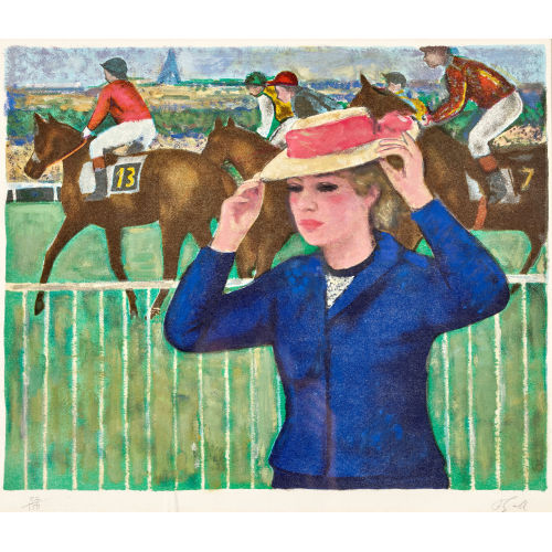 FRAN�OIS GALL : Dame mit Hut am Pferderennen von Auteuil (DOBIASCHOFSKY AUKTIONEN AG)