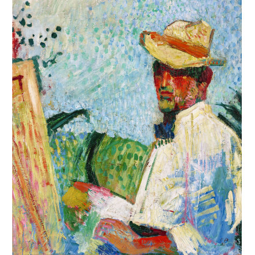 CUNO AMIET : 'Selbstbildnis mit Hut' (DOBIASCHOFSKY AUKTIONEN AG)