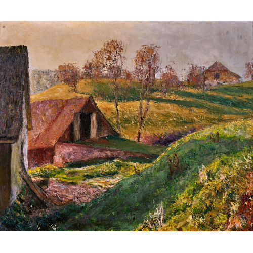 REINHOLD K�NDIG : H�gelige Herbstlandschaft mit Bauernh�usern (DOBIASCHOFSKY AUKTIONEN AG)