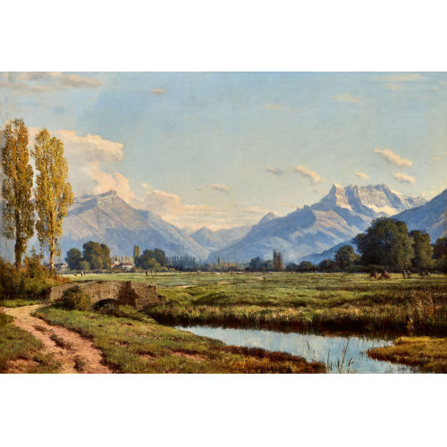 ALFRED CHAVANNES : Plaine du Rh�ne et les Dents du Midi (DOBIASCHOFSKY AUKTIONEN AG)