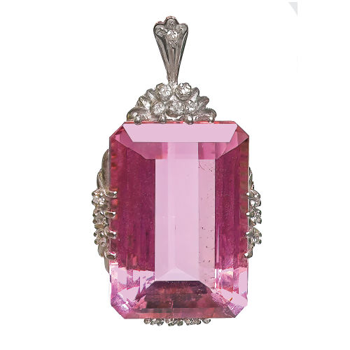 TURMALIN-DIAMANT-ANH�NGER : (DOBIASCHOFSKY AUKTIONEN AG)