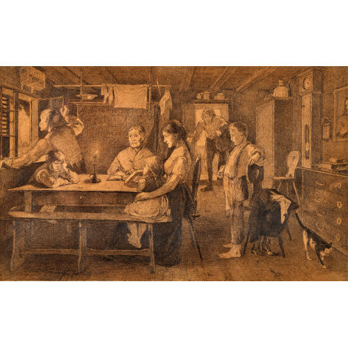 ERNST KREIDOLF : In der Stube (DOBIASCHOFSKY AUKTIONEN AG)