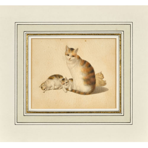 GOTTFRIED MIND : Katzenmutter mit drei Jungtieren (DOBIASCHOFSKY AUKTIONEN AG)