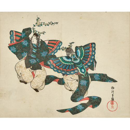 SHIGENOBU I YANAGAWA : Zwei T�nzer in Schmetterlingskost�men (DOBIASCHOFSKY AUKTIONEN AG)