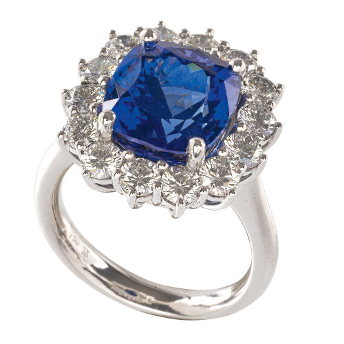 TANSANIT-BRILLANT-RING : (DOBIASCHOFSKY AUKTIONEN AG)