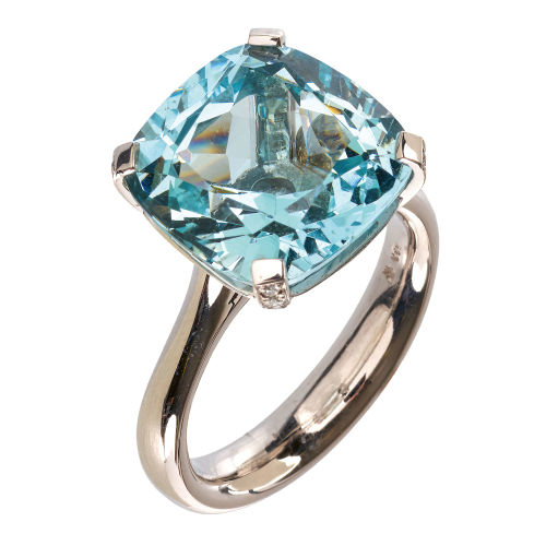 AQUAMARIN-BRILLANT-RING : (DOBIASCHOFSKY AUKTIONEN AG)