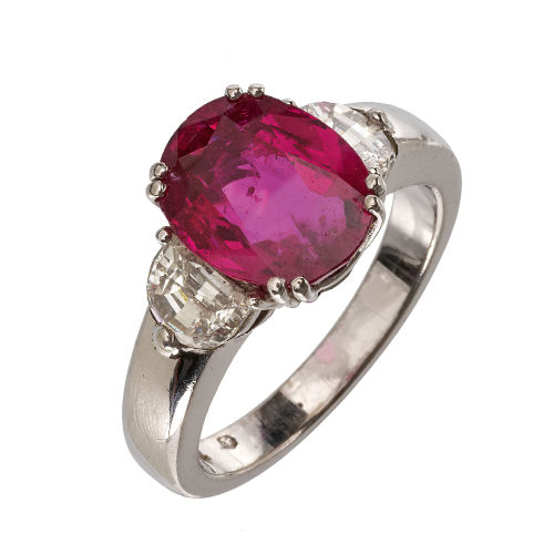 RUBIN-DIAMANT-RING : T�nnler, Z�rich (DOBIASCHOFSKY AUKTIONEN AG)
