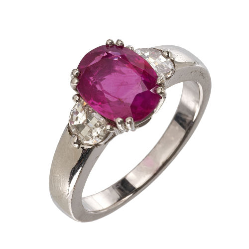 RUBIN-DIAMANT-RING : T�nnler, Z�rich (DOBIASCHOFSKY AUKTIONEN AG)