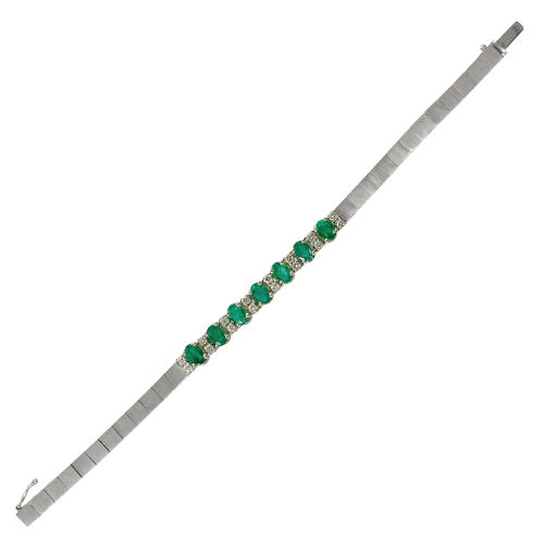 SMARAGD-BRILLANT-BRACELET : (DOBIASCHOFSKY AUKTIONEN AG)