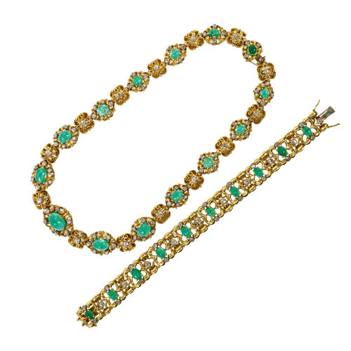 SMARAGD-DIAMANT-SET : (DOBIASCHOFSKY AUKTIONEN AG)