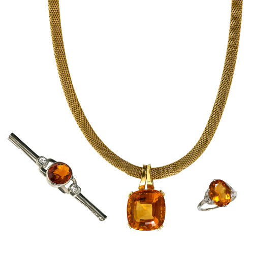 CITRIN-DIAMANT-SET : (DOBIASCHOFSKY AUKTIONEN AG)