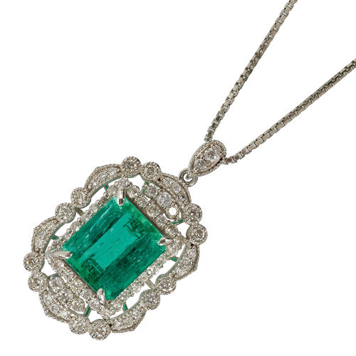 SMARAGD-DIAMANT-COLLIER : (DOBIASCHOFSKY AUKTIONEN AG)