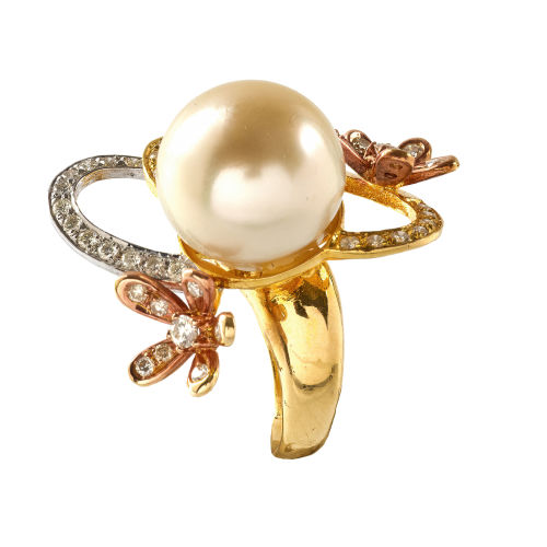 PERLEN-BRILLANT-RING : (DOBIASCHOFSKY AUKTIONEN AG)