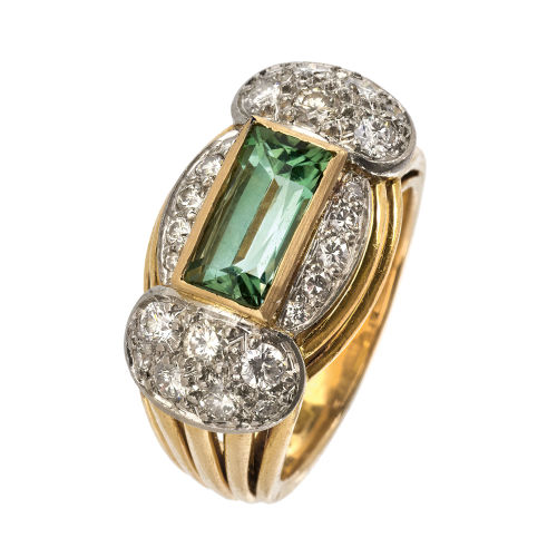 TURMALIN-BRILLANT-RING : (DOBIASCHOFSKY AUKTIONEN AG)
