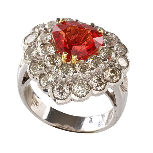 SAPHIR-BRILLANT-RING : (DOBIASCHOFSKY AUKTIONEN AG)