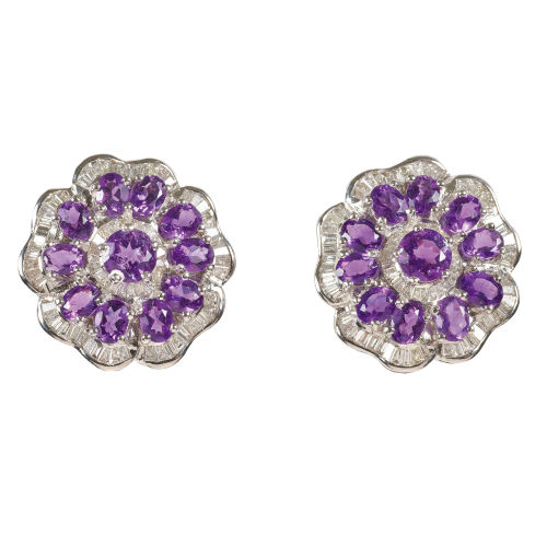 AMETHYST-DIAMANT-OHRSTECKER : (DOBIASCHOFSKY AUKTIONEN AG)