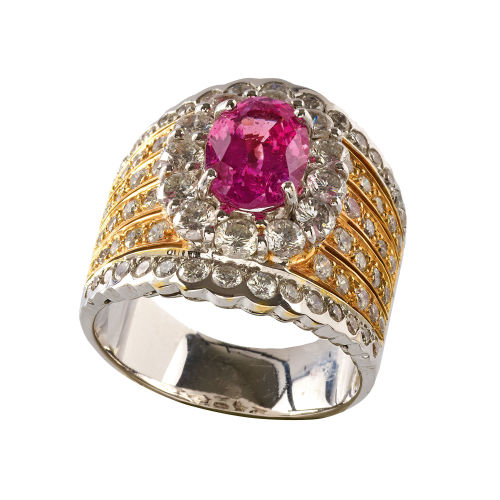 SAPHIR-BRILLANT-RING : (DOBIASCHOFSKY AUKTIONEN AG)