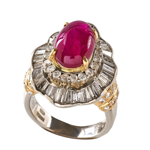 RUBIN-DIAMANT-RING : (DOBIASCHOFSKY AUKTIONEN AG)