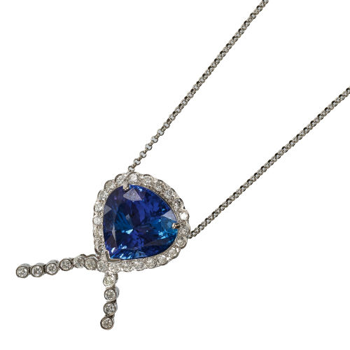 TANSANIT-BRILLANT-ANH�NGER MIT KETTE : (DOBIASCHOFSKY AUKTIONEN AG)